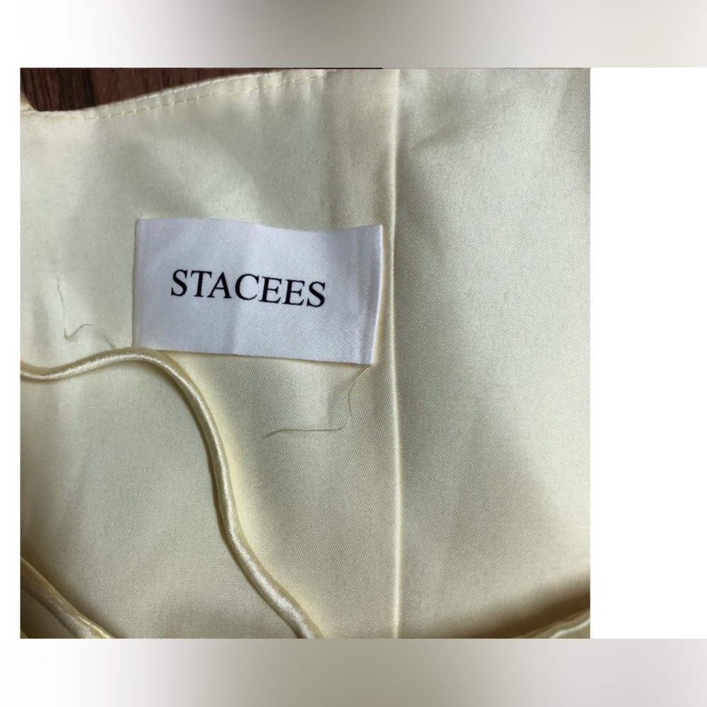 Stacees Cream Satin Fabric - Picture 7 of 9
